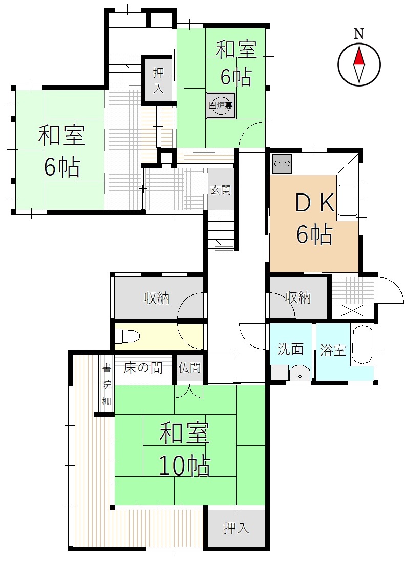宇治市五ケ庄広岡谷の間取り